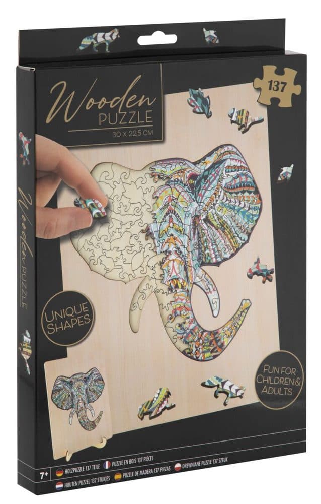 Dřevěné puzzle Slon (137 dílků)