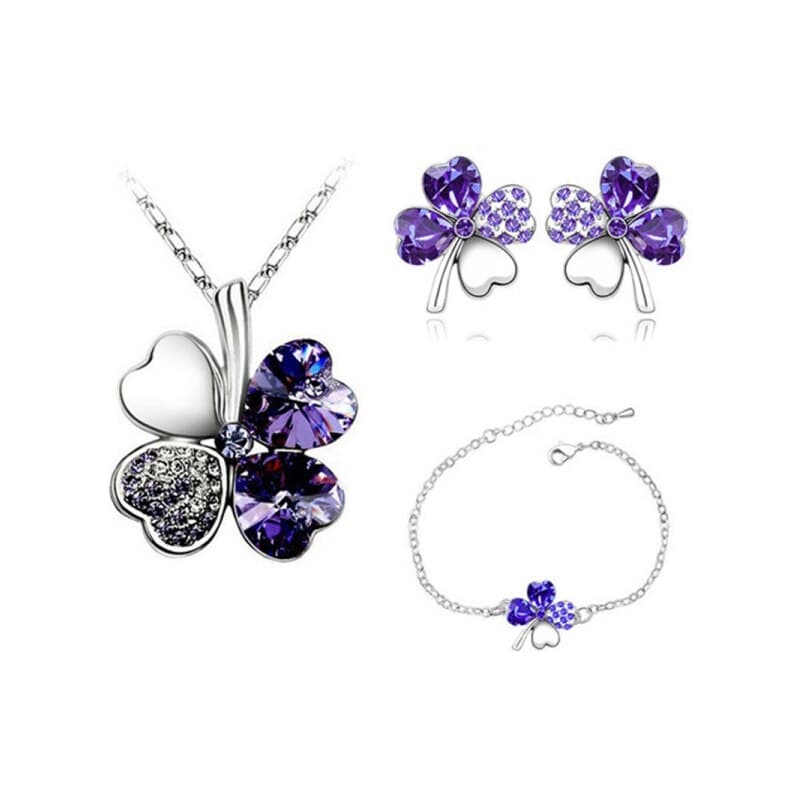 Sisi Jewelry Souprava náhrdelníku, náušnic a náramku Čtyřlístek 50136366 - doporučení od Chytrej dárek (539 Kč)