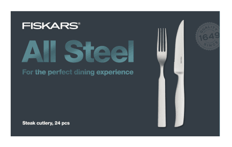 Steakové příbory Fiskars All Steel, 24 ks