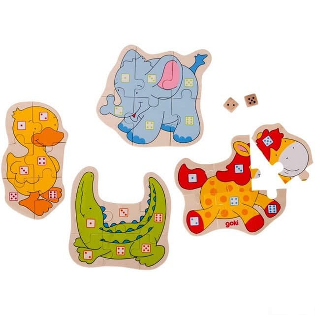Společenská hra - Kostková hra puzzle zvířátka (Goki) - doporučení od Chytrej dárek (179 Kč)
