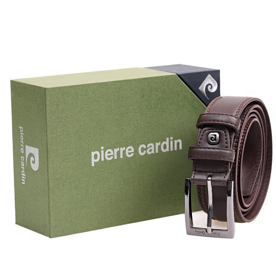 Kožený opasek Pierre Cardin hnědý